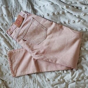Levi's men's pink/red acid wash straight jeans 31 x 32